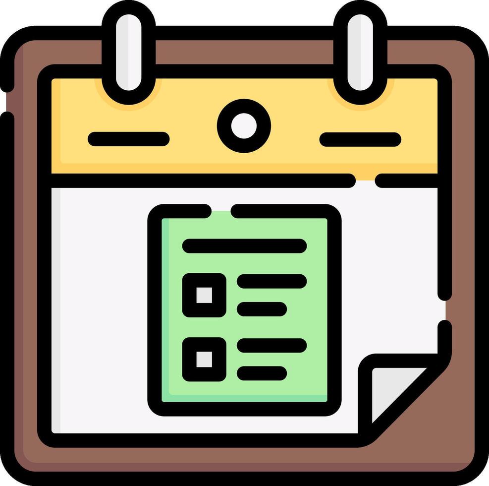 A calendar icon with a check box on it vector