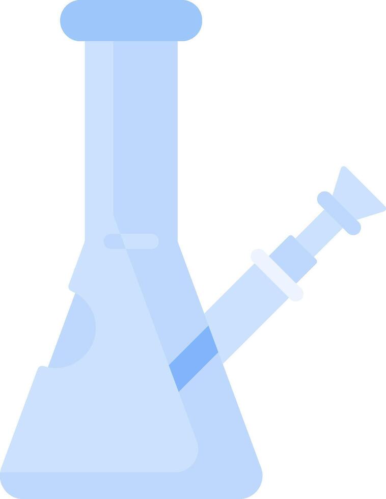 A blue glass beaker with a pipe in it vector