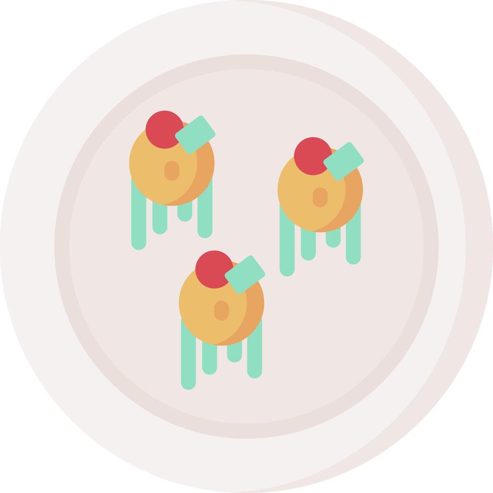 A plate with three donuts on it vector