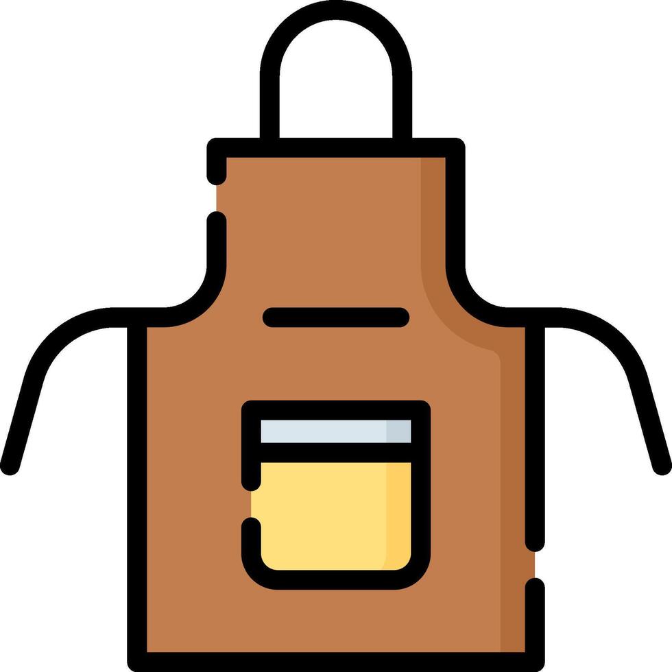 A brown apron with a yellow glass in it vector