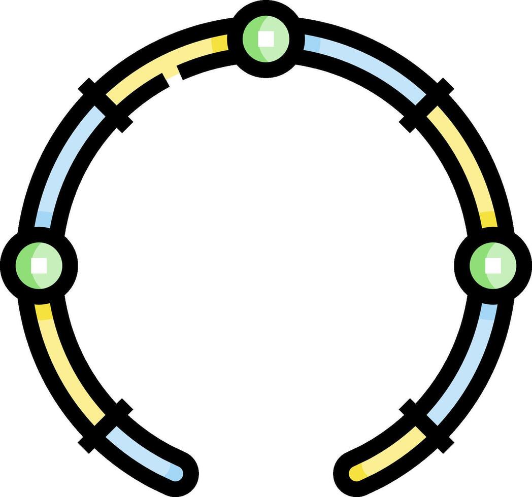 A circle with four green and yellow circles vector