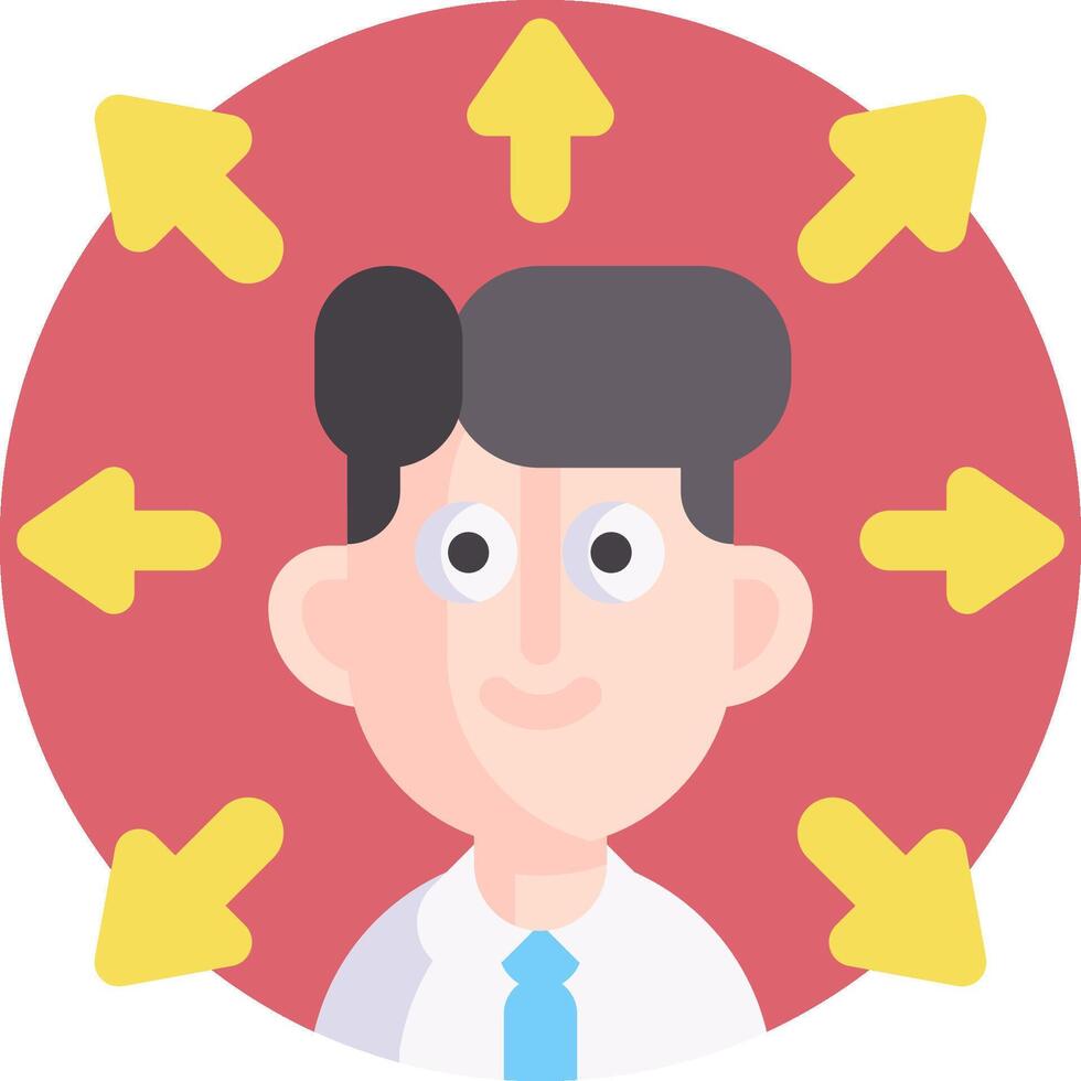 A man with arrows around him vector