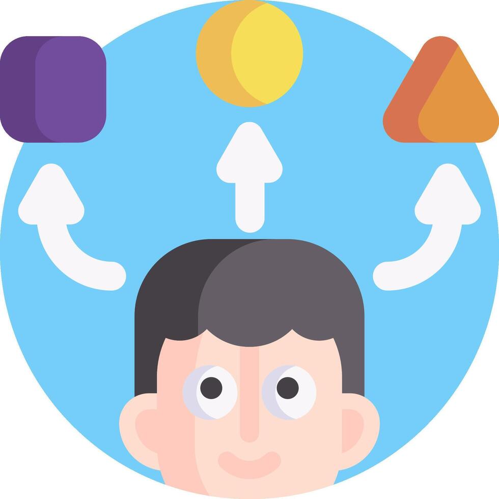 A man with a head full of different shapes vector