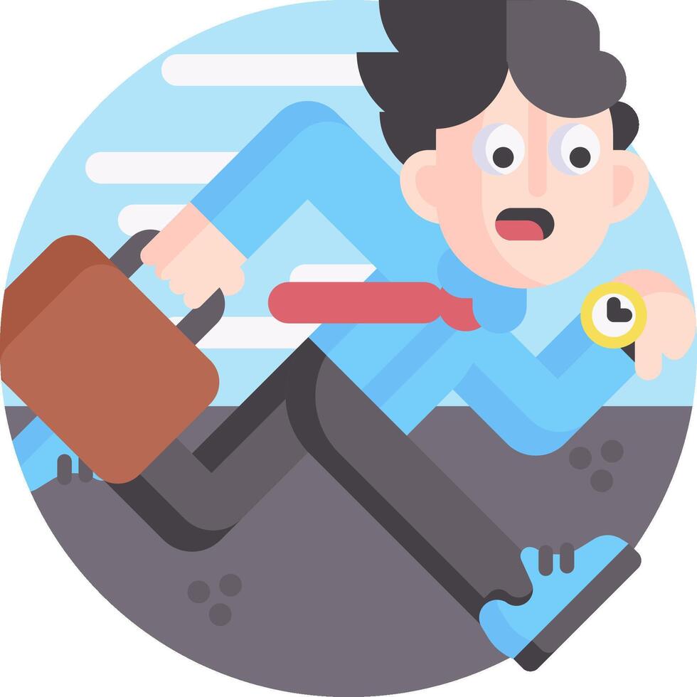 A cartoon man running with a briefcase vector
