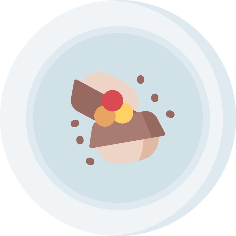 A plate with a dessert on it vector