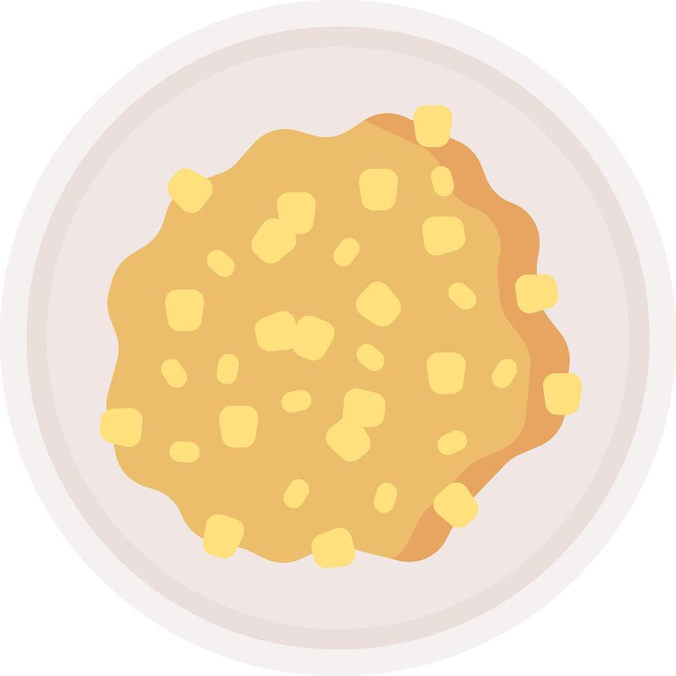 A plate of food with yellow dots on it vector
