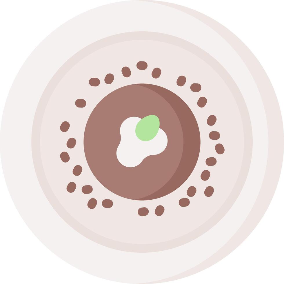 A chocolate dessert in a white bowl vector