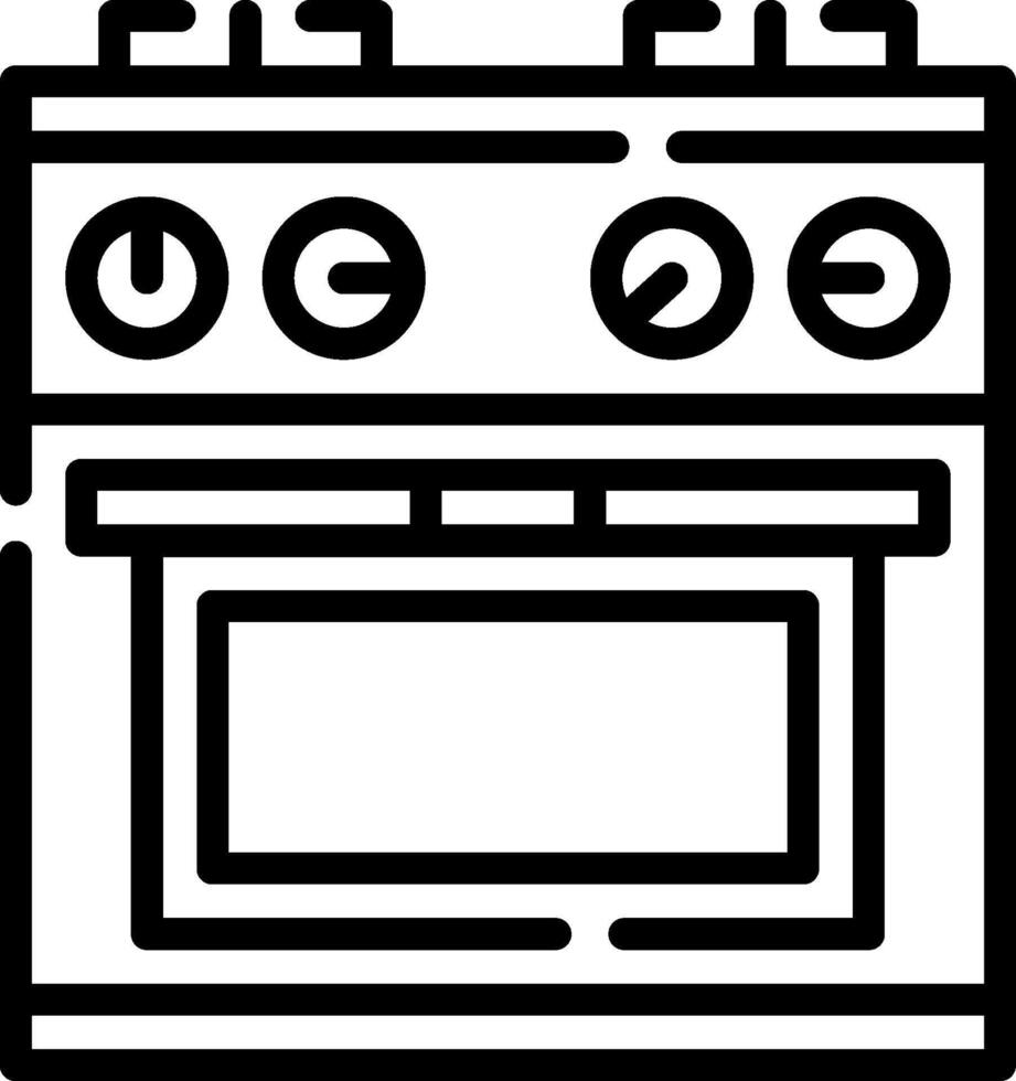 A black and white image of a stove vector