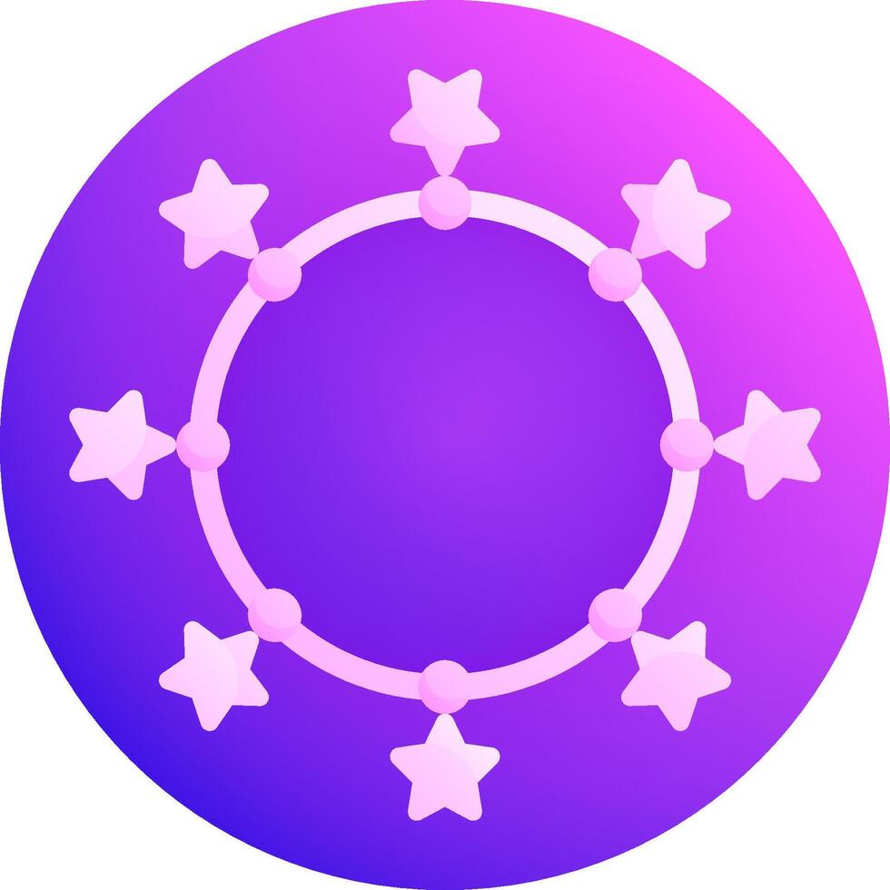 A purple circle with stars on it vector