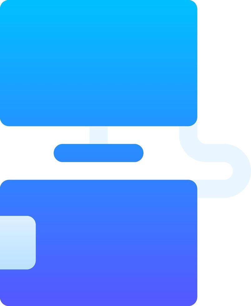 A blue and white computer with a mouse and keyboard vector