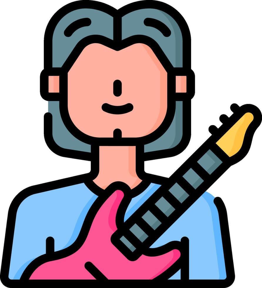 A man with a guitar icon vector