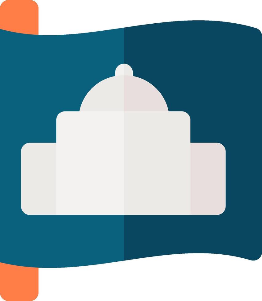 A flat icon of a building with a dome on top vector