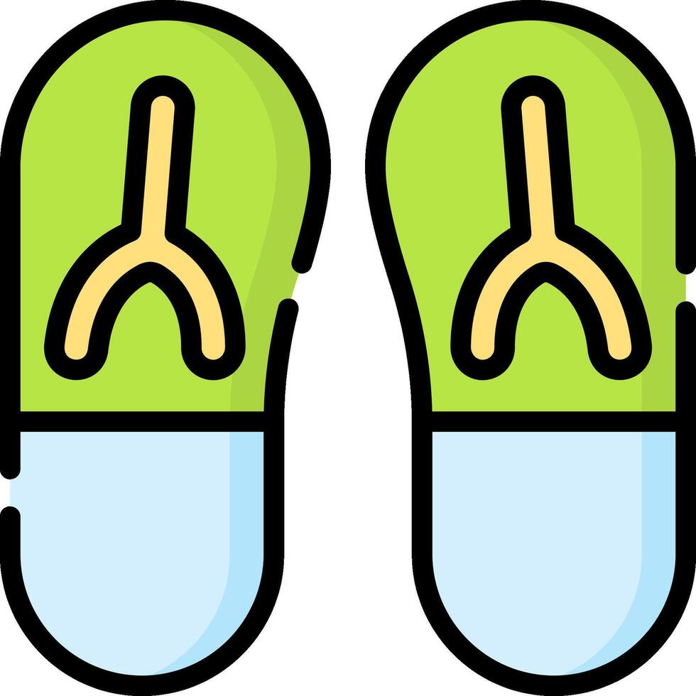 A pair of flip flops with two handles vector