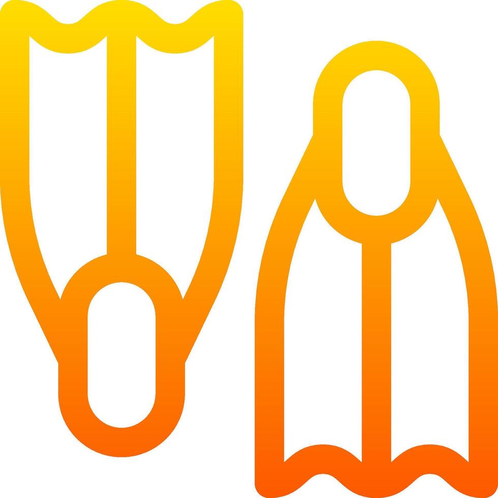 Two orange and yellow fins on a white background vector