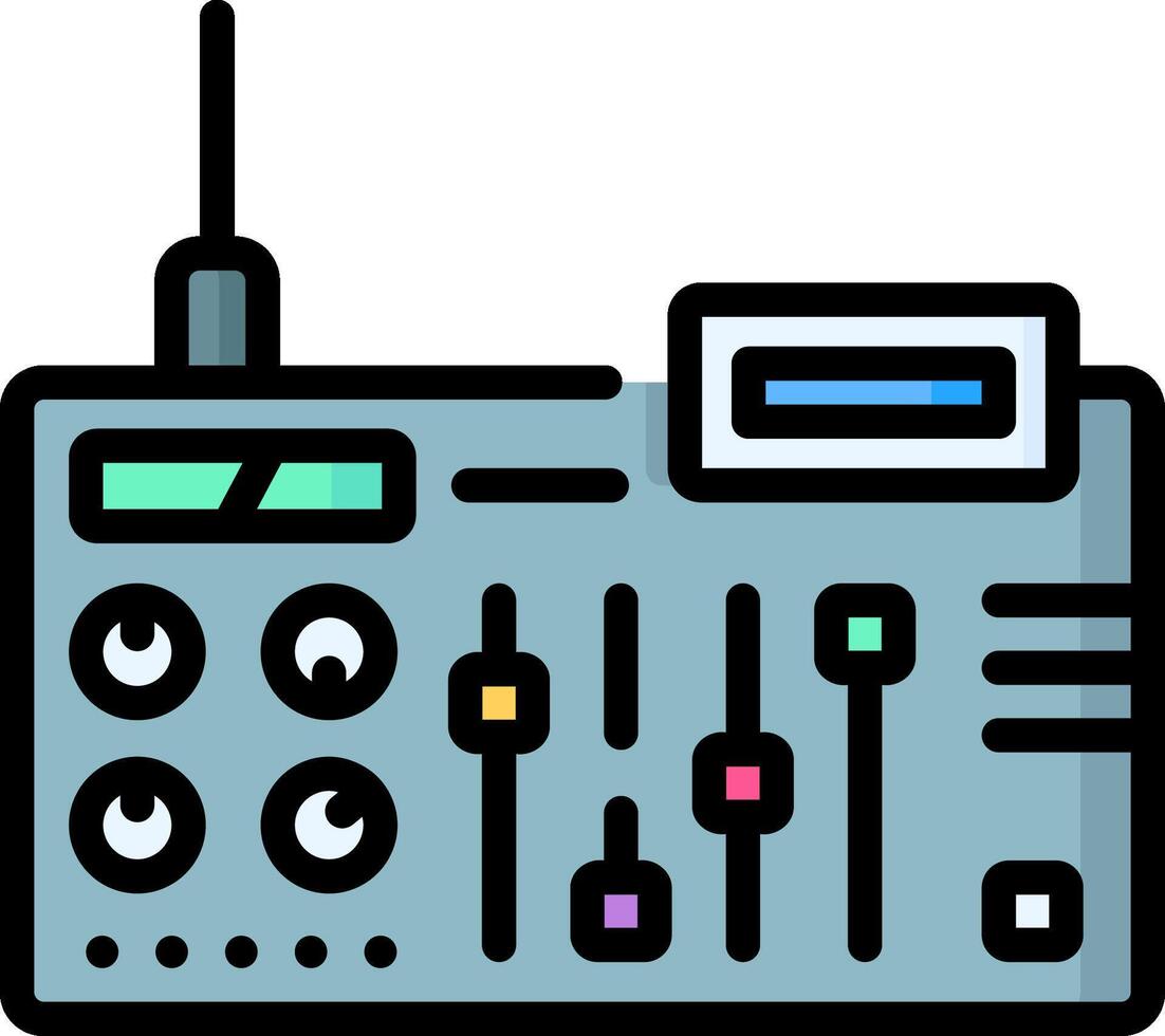 A radio with a microphone and a speaker vector