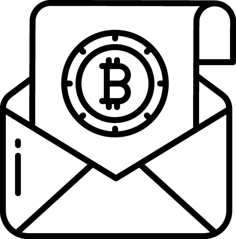 Bitcoin envelope icon vector