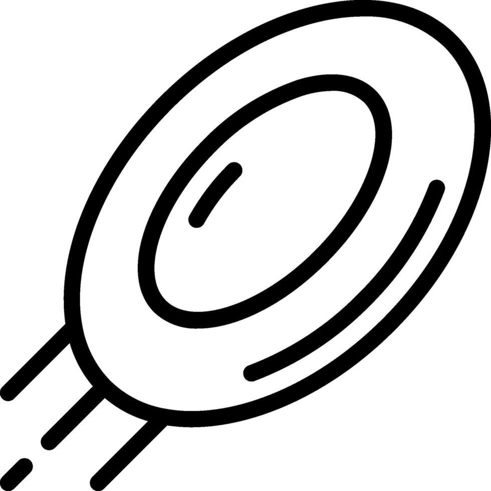 A black and white drawing of a flying disc vector
