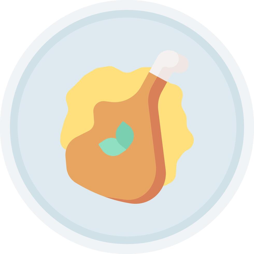 A chicken breast with a green leaf on it vector