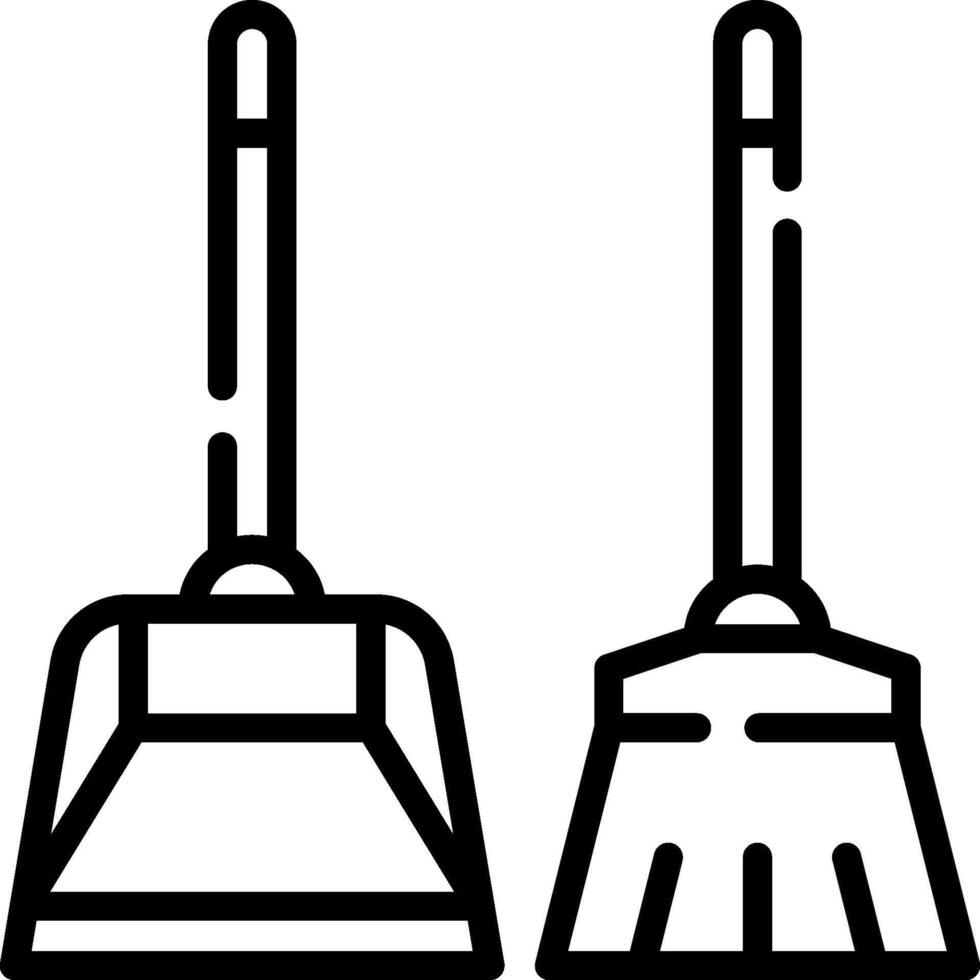 Two broom and dustpan icons on a white background vector