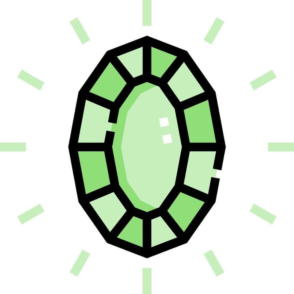 A green gem with a star in the center vector