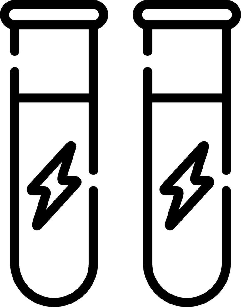 Two test tubes with lightning in them vector