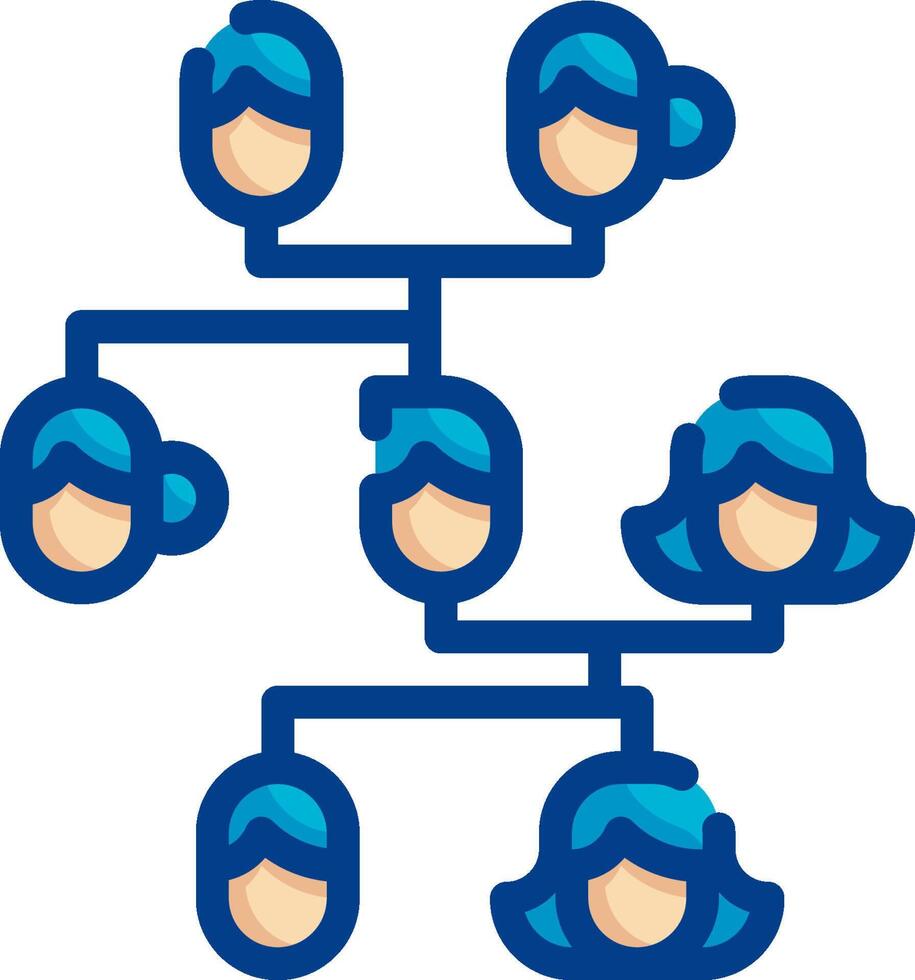 A family tree with people in blue and white vector