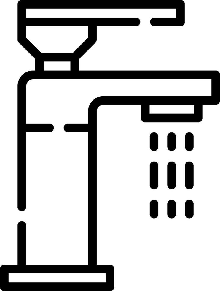 A black and white illustration of a faucet vector