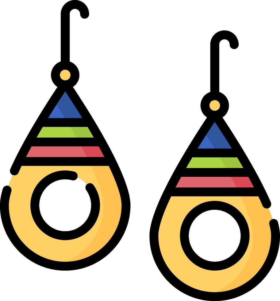 Colorful earrings icon illustration design vector