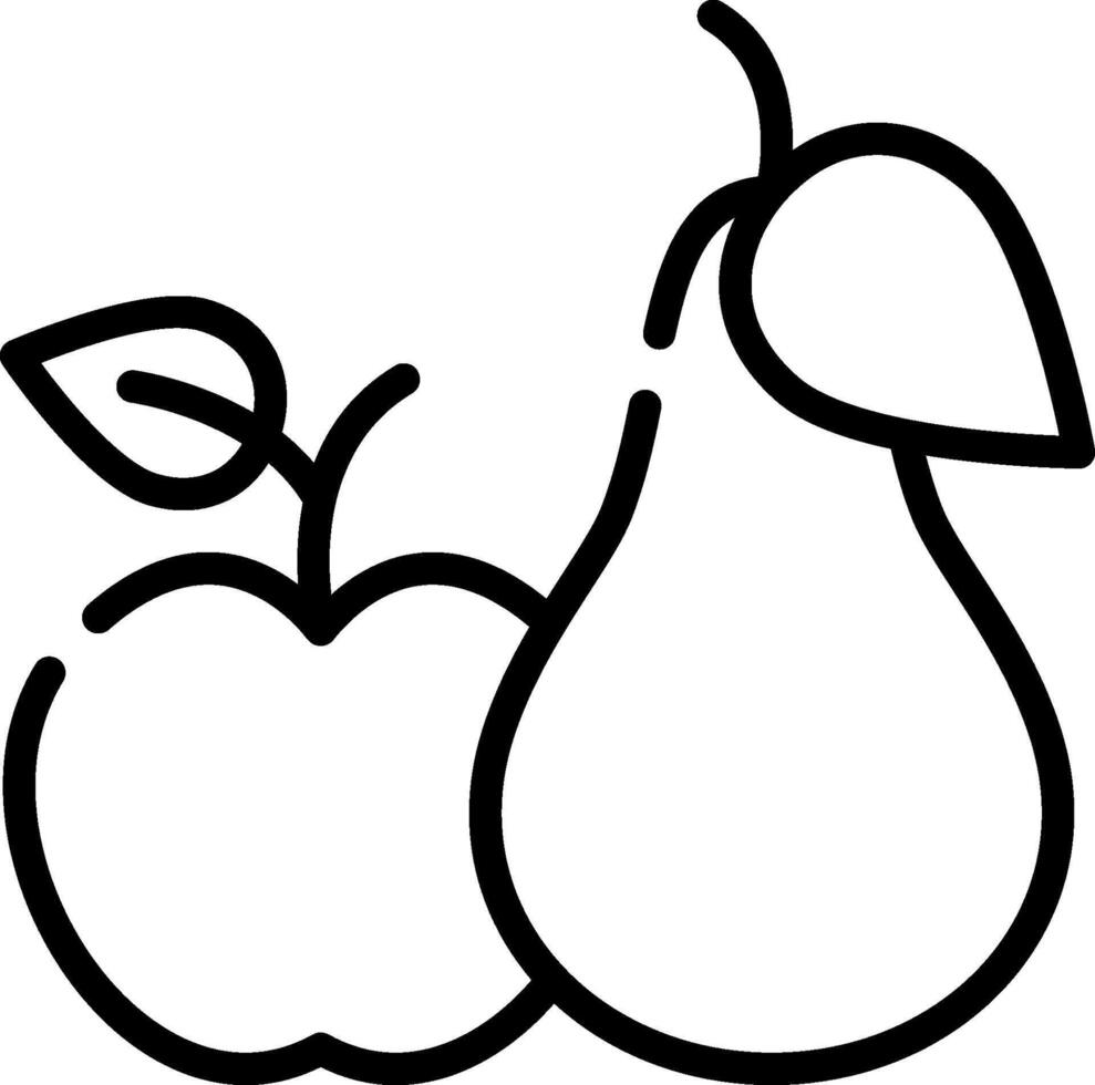 Apple and pear coloring pages vector