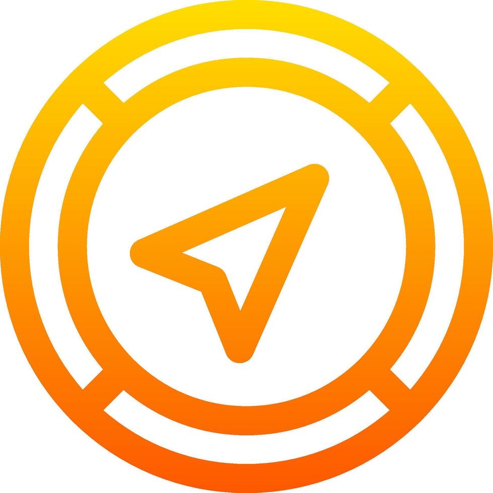 A yellow and orange circle with a sign on it vector