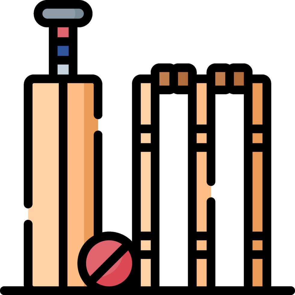 Cricket ball and bat icon vector
