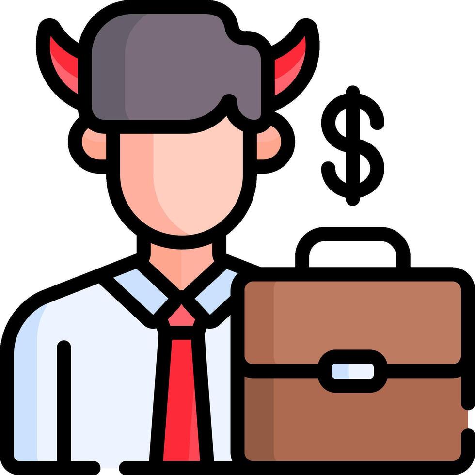 A man with horns and a briefcase vector