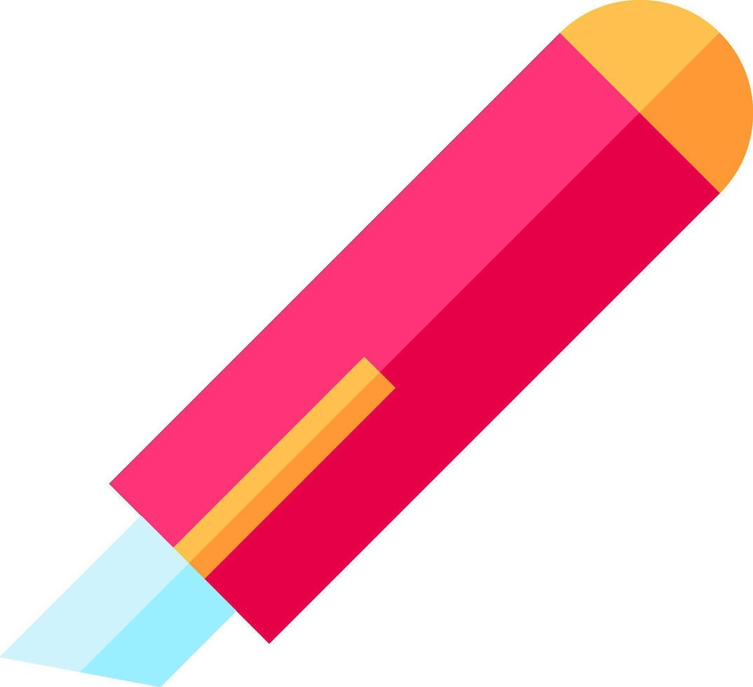 A pink pen with a yellow tip vector
