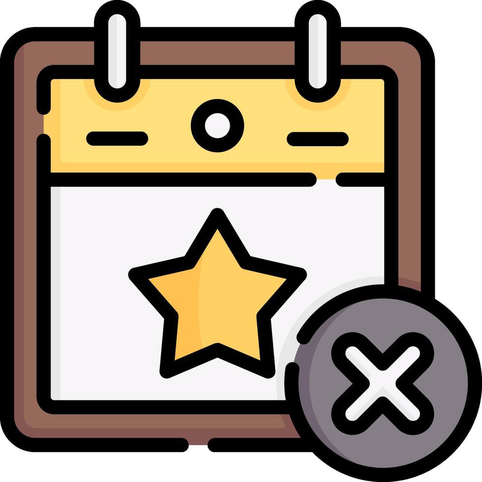 A calendar with a star and a check mark vector