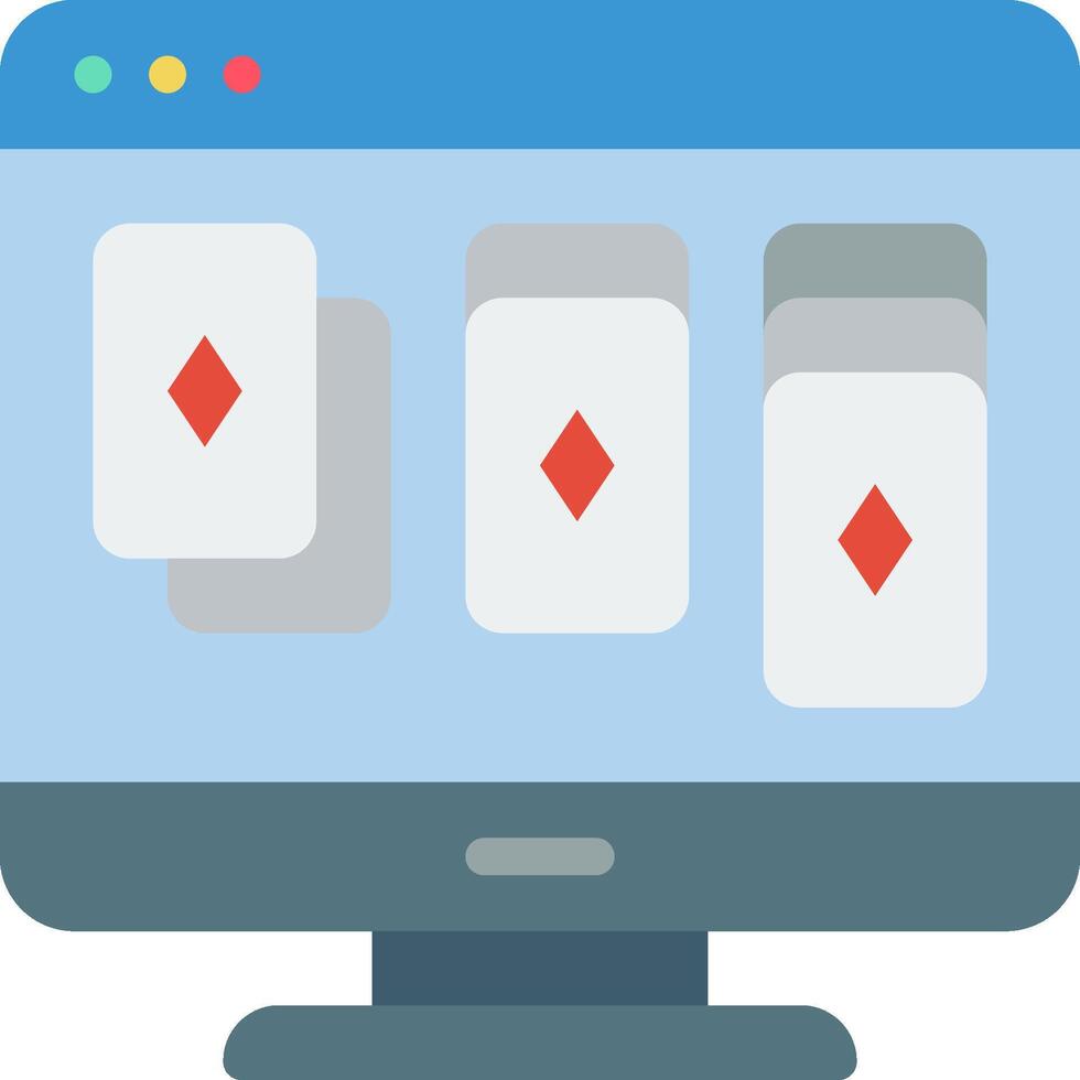 A computer screen with four cards on it vector