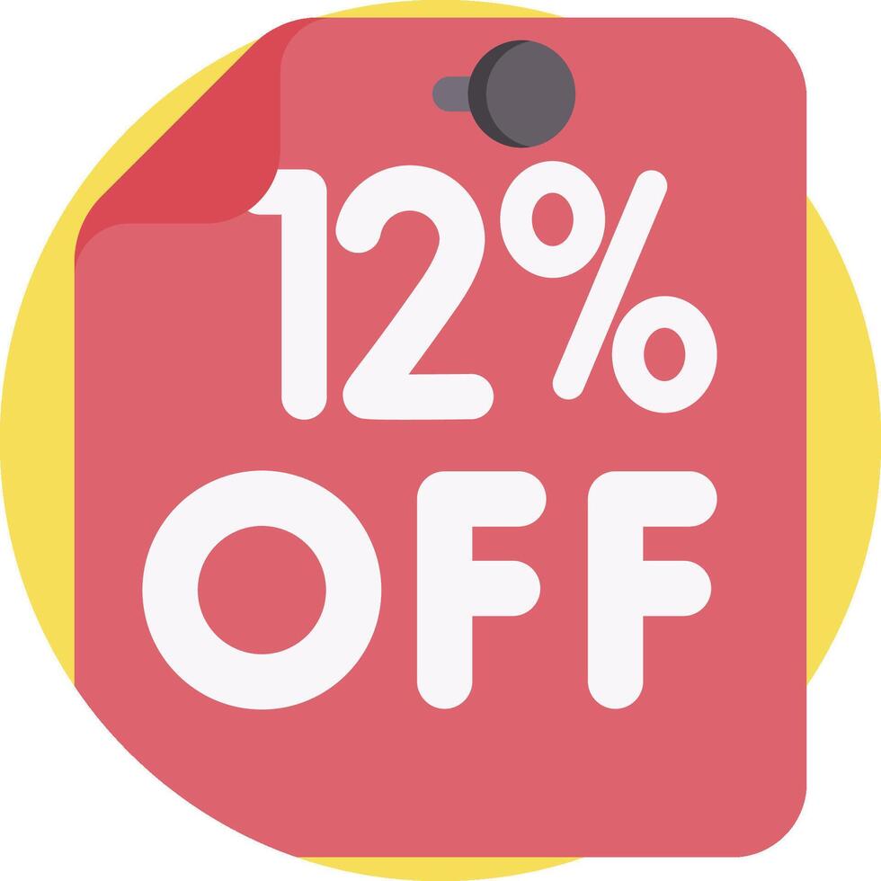 A 12 off sticker on a yellow circle vector