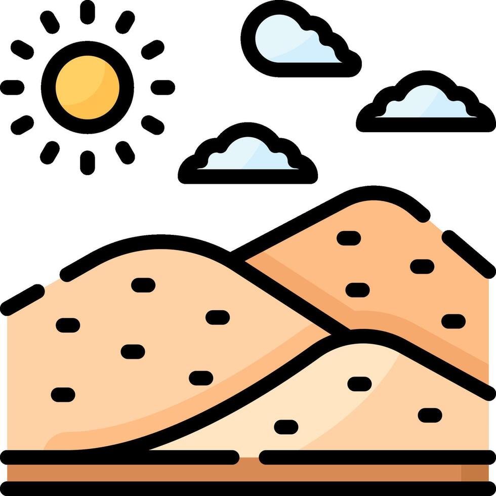 Desert landscape icon vector
