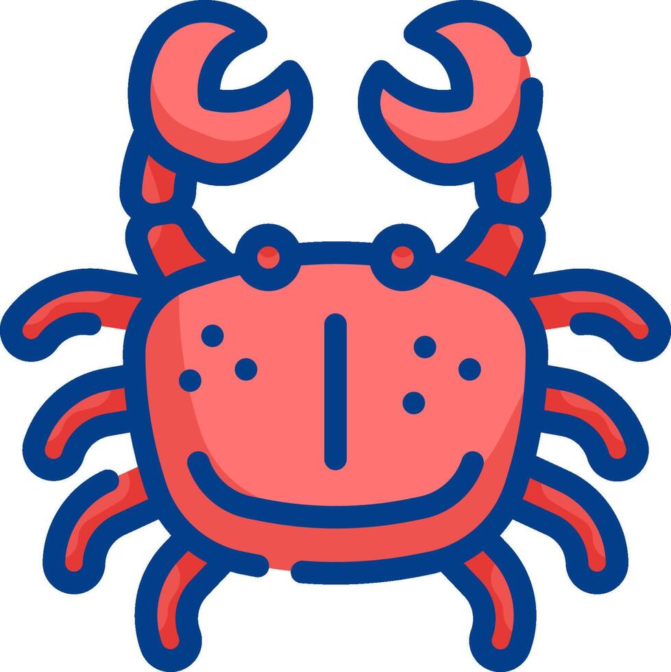 A cartoon crab with a smile on its face vector