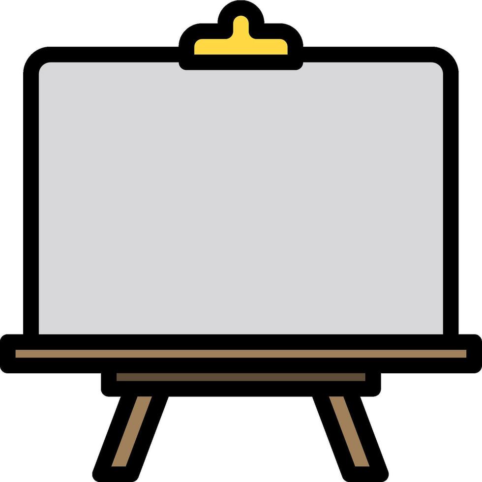 An easel with a blank white board on it vector