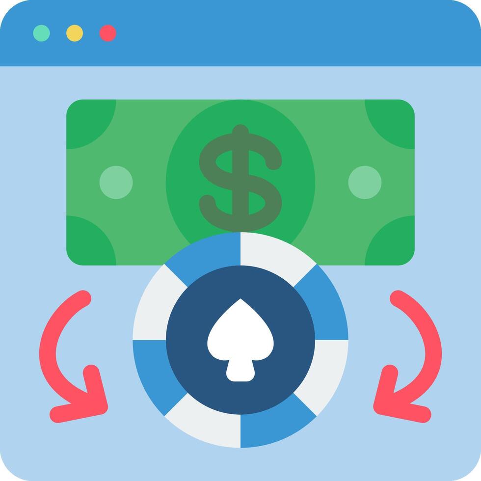 A casino chip and dollar sign on a computer screen vector