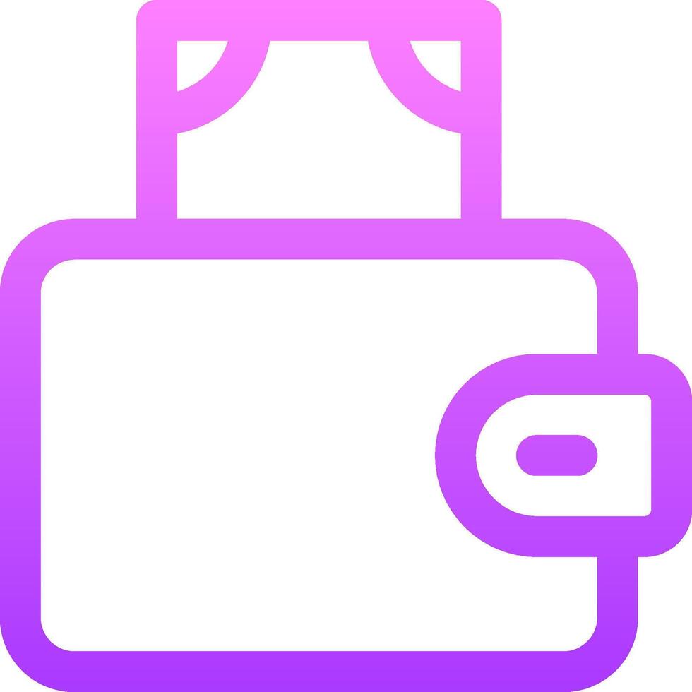 A purple wallet icon on a white background vector