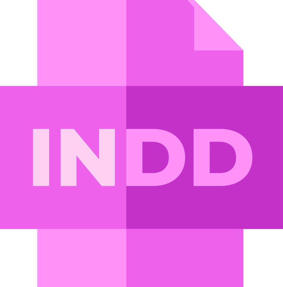 The word indd in a purple square vector