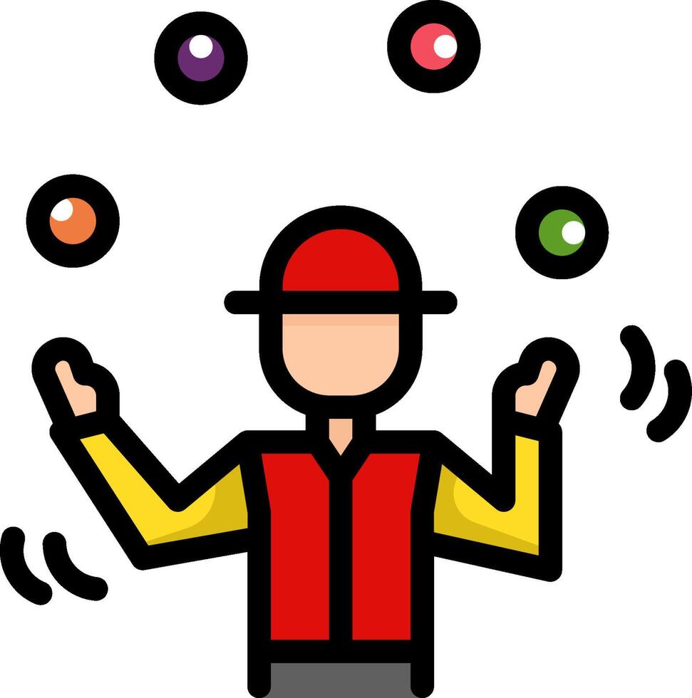 A man juggling balls in a red hat vector