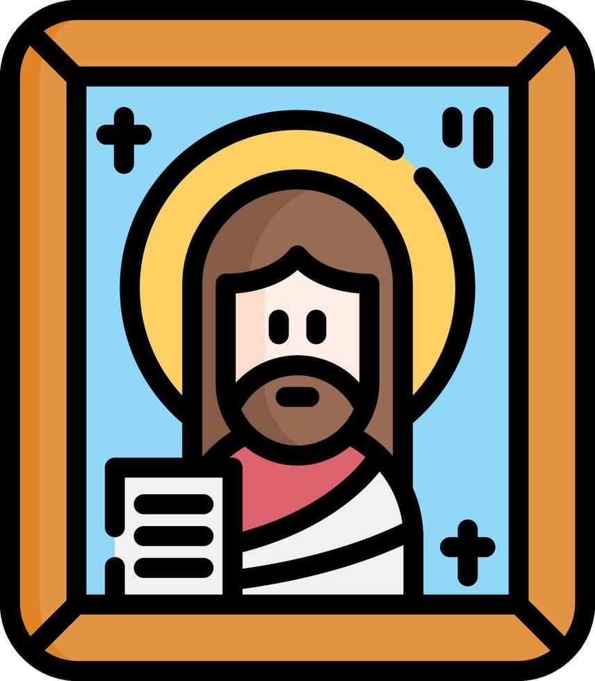 Jesus in a frame icon vector