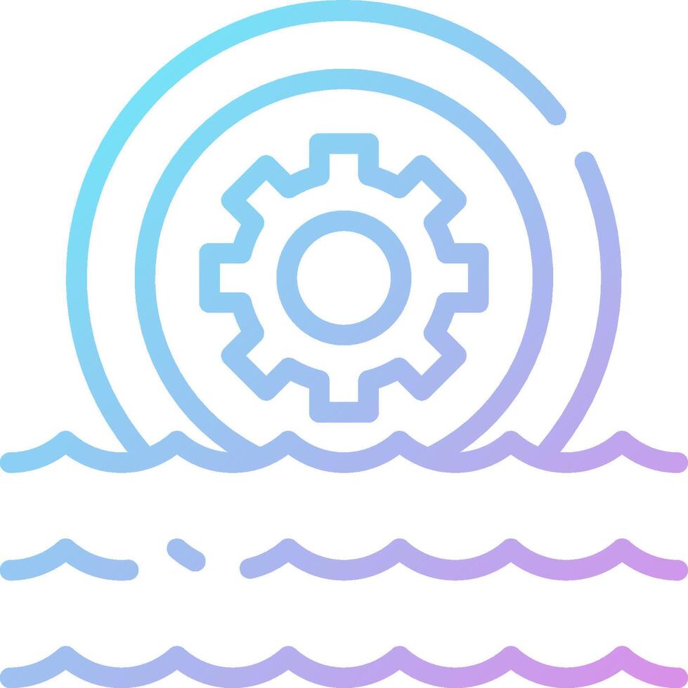 A gear wheel in the water with waves vector