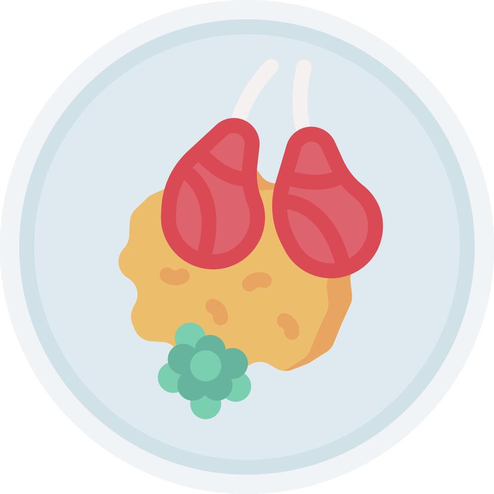 A flat icon of a pair of lungs and a plant vector
