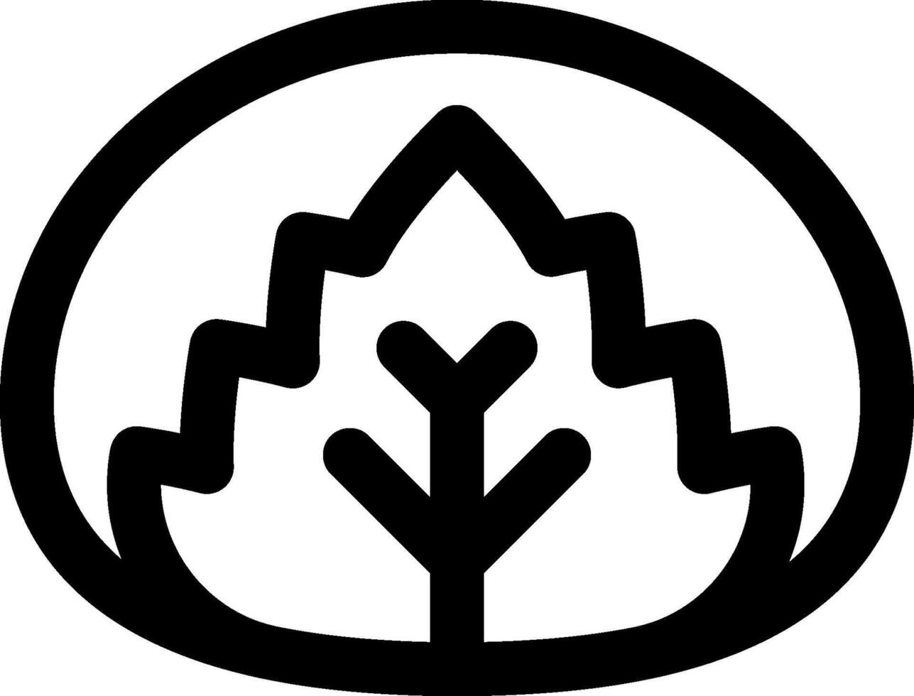 A black and white logo of a tree vector