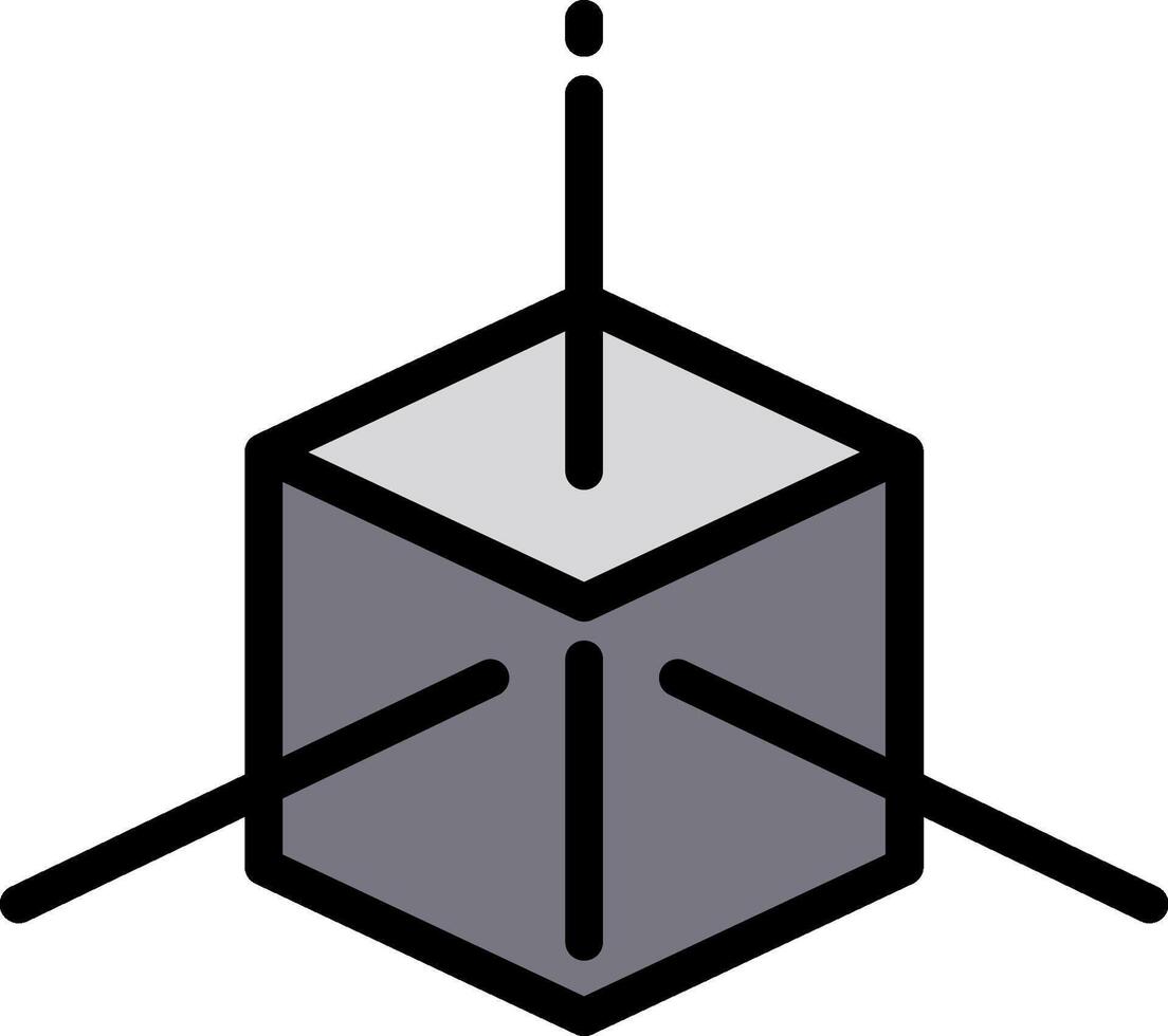 A cube with a stick on top of it vector