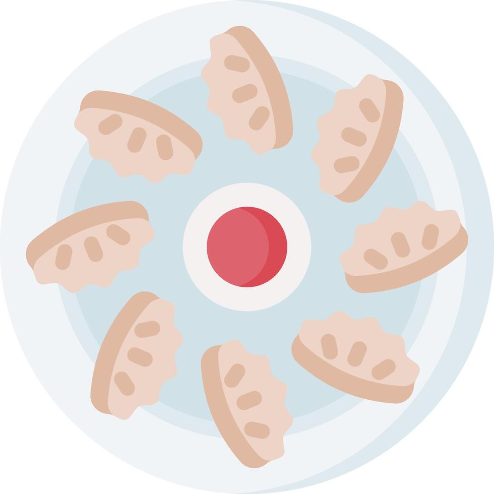 A plate with dumplings on it vector