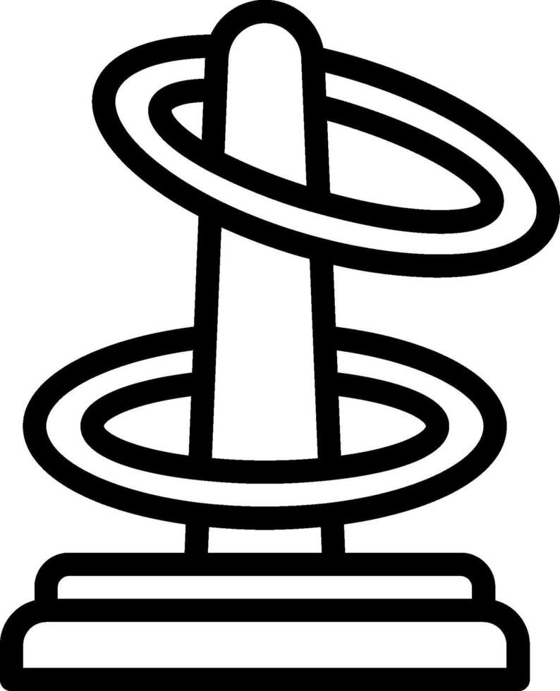A black and white drawing of a ring vector
